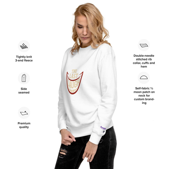 The Last Laugh Crewneck — Hand-Drawn Statement Sweatshirt